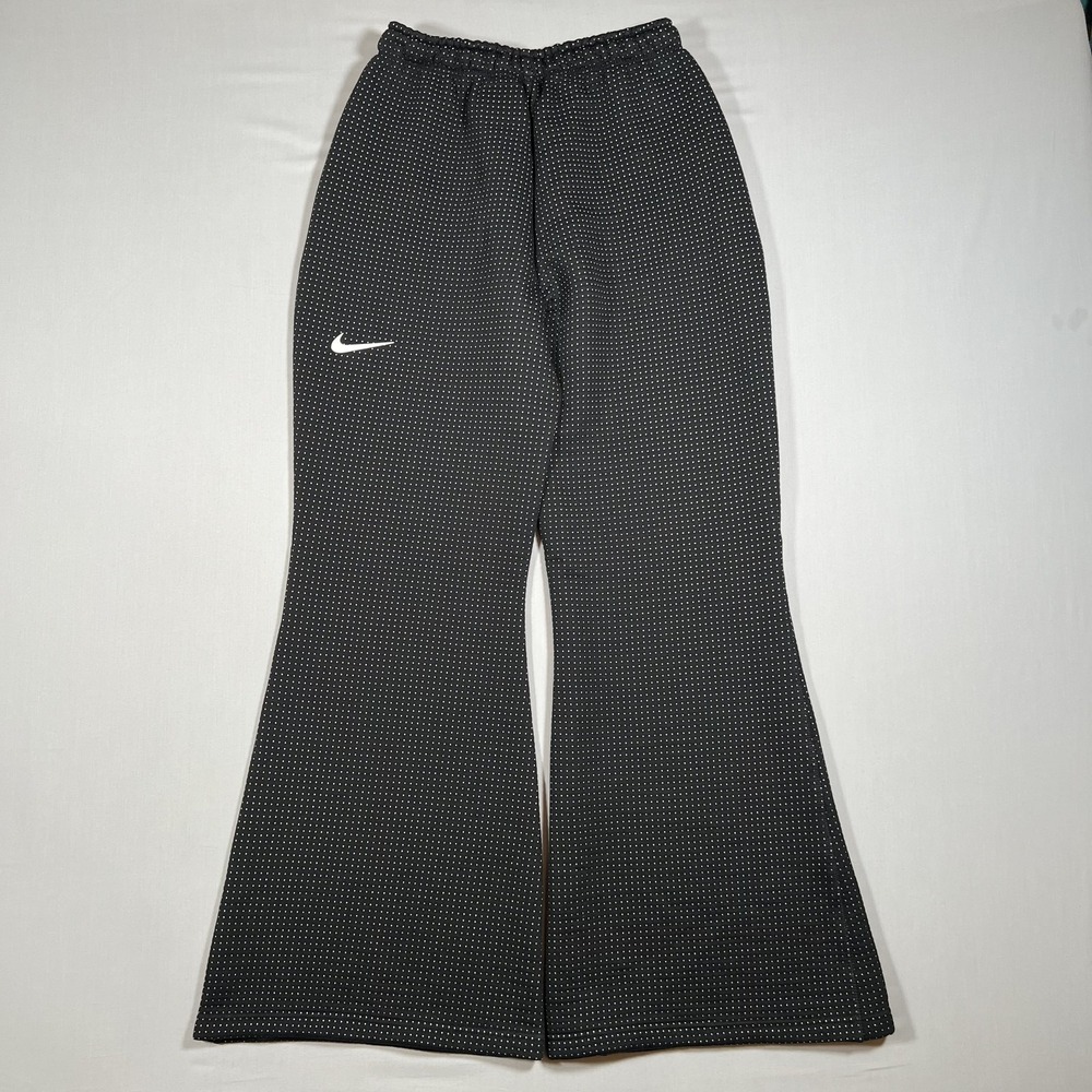 Nike Pants Womens S Black Athleisure Tech Fleece Polka Dot ENG Flare CT0884-010